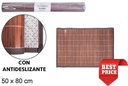 Alfombra bambú color caoba 50x80 cm