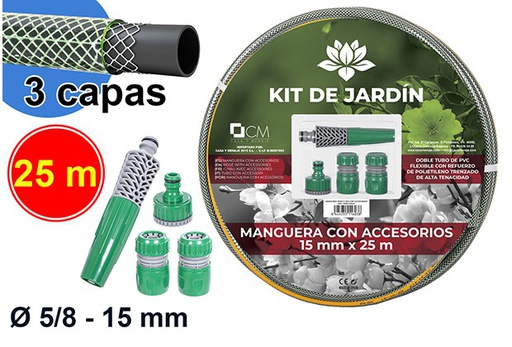 [111603] Hose with accessories 15 mm x 25 m