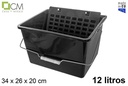 Cubo plástico pintor negro con rejilla 12 l.
