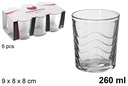 Pack 6 vasos cristal agua Bali 260 ml