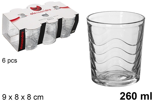 [111939] Pack 6 vaso cristal agua Bali 260 ml