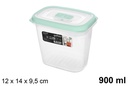Fiambrera alta plástico con tapa verde 900 ml