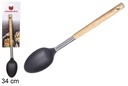 Cucharón de nylon mango de madera 34 cm