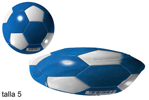[112019] Ballon de football dégonflé bleu/blanc taille 5