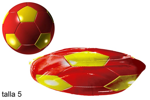 [112020] Ballon de football dégonflé rouge/jaune taille 5