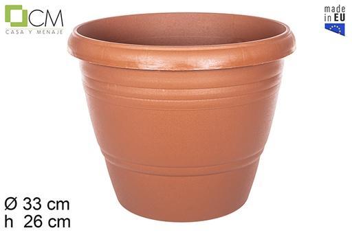 [112303] Vaso in plastica Calpe terracotta 33 cm