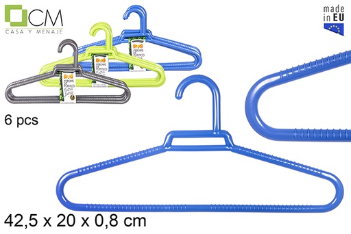 [112132] Pack 6 appendini in plastica extra forte colori assortiti