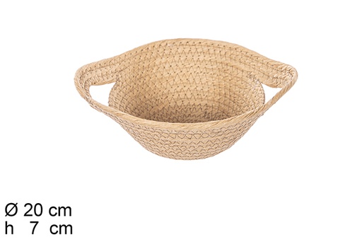 [111991] NATURAL PAPER ROPE BASKET WITH HANDLES