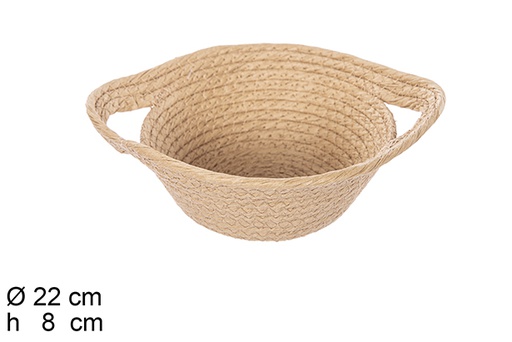 [111992] NATURAL PAPER ROPE BASKET WITH HANDLES