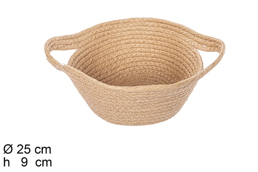 [111993] NATURAL PAPER ROPE BASKET WITH HANDLES