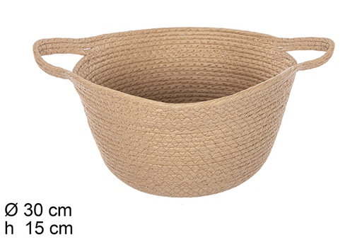 [111995] NATURAL PAPER ROPE BASKET WITH HANDLES