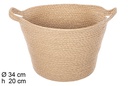 Cesta cuerda papel natural con asas 34x20 cm