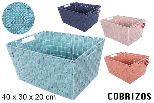 [111620] Nylon basket in assorted fuchsia colors 40x30 cm