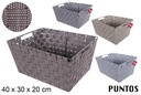 Cesta nylon puntos colores surtidos 40x30 cm