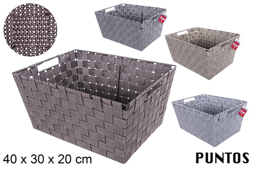 [111622] Nylon basket dots assorted colors 40x30 cm