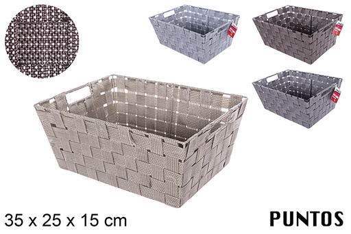 [111983] Nylon basket dots assorted colors 35x25 cm