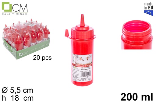 [112416] Bote kétchup plástico boca ancha 200 ml
