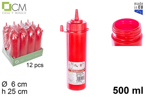 [112417] Bottiglia di ketchup in plastica a bocca larga da 500 ml
