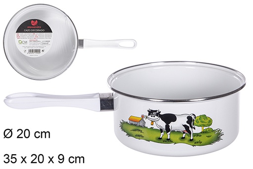 [111990] Caçarola decorada vaca com pega 20 cm