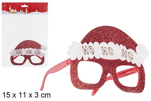 [112375] Red Christmas glasses HO HO HO decoration