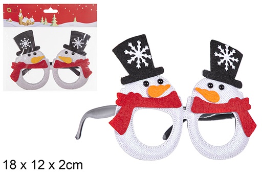 [112378] Christmas glasses decorated snowman  