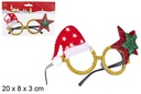 Gafas Navidad oro decoración gorro y estrella