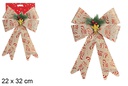 Noeud de Noël décoré d'ananas et d'ange 22x32 cm