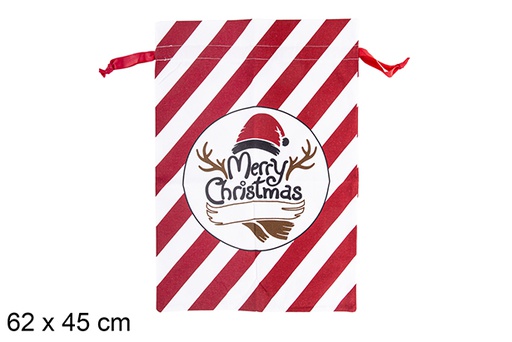 [113092] Christmas sack decorated with hat 62x45 cm