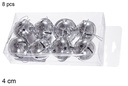 Pack 8 cascabeles plata 4 cm