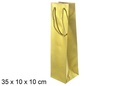 Bolsa botella vino oro 35x10 cm
