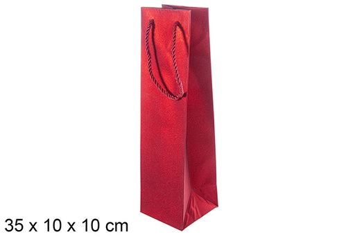 [113774] Red wine bottle gift bag 35x10 cm