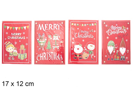 [111819] Postal Navidad decorada surtidas 17x12 cm