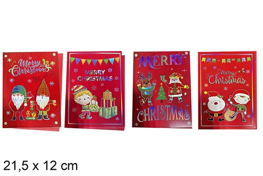[111819] Postal Navidad decorada surtidas 17x12 cm