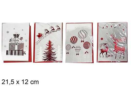 [111822] Postal navidad decorada muñeco nieve 21.5x12cm