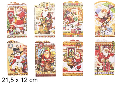 [111825] Cartolina natalizia decorata con Babbo Natale 3D 21,5x12 cm