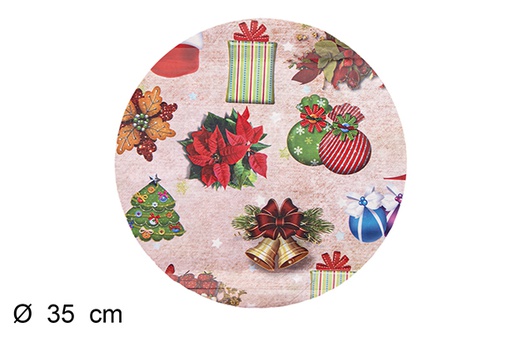 [113051] Decorated plastic tray of Christmas gifts 35 cm