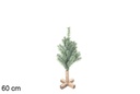 Árvore de PVC verde com base de madeira 60 cm (60 galhos)