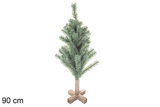 [113552] Arbol pvc verde base madera  90cm (110 ramas)