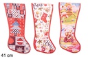 Christmas decorated polyester sock 3 models 41 cm