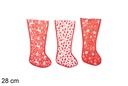 Christmas decorated polyester sock 3 models 28 cm