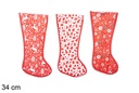 Christmas decorated polyester sock 3 models 34 cm