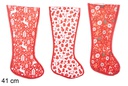 Christmas decorated polyester sock 3 models 41 cm