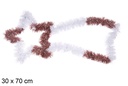 Estrela cadente de Natal com enfeites rosa e branco 30x70 cm