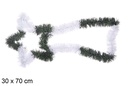 Estrela cadente de Natal com enfeites verdes foscos e brancos 30x70 cm