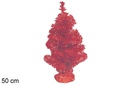 Albero di Natale rosso metallizzato 50 cm