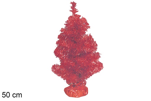 [113649] Albero di Natale rosso metallizzato 50 cm