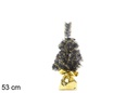 Green PVC Christmas tree with golden base 53 cm