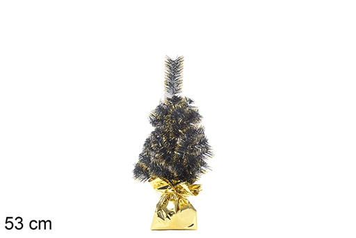 [113652] Albero di Natale PVC verde con base dorata 53 cm