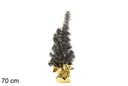 Green PVC christmas tree with golden base 70 cm