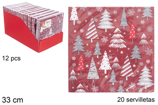 [113693] 20 guardanapos de papel dec.árvore de natal  33 cm